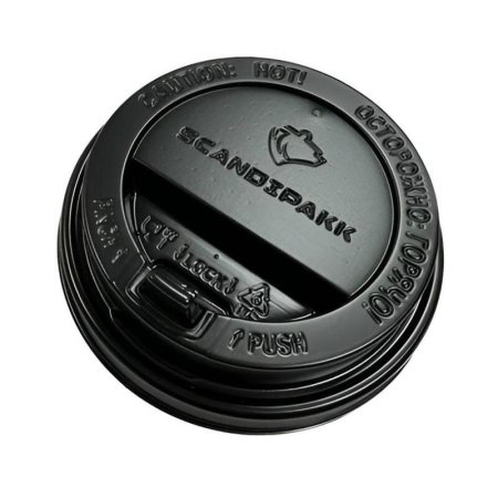 Крышка для стакана Сканди Пакк 80 мм пластиковая черная с клапаном 1000  штук в упаковке