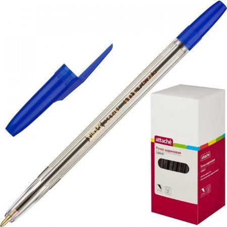 Ручка шариковая Attache Corvet синяя (толщина линии 0.7 мм)
