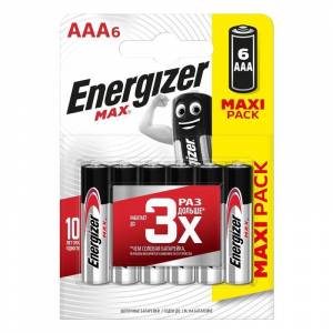 Батарейки Energizer Max мизинчиковые ААА E92 (6 штук в упаковке)