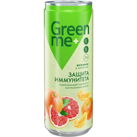 Напиток среднегазированный GreenMe Plus Immunity Protect 0.33 л Напиток среднегазированный GreenMe Plus Immunity Protect 0.33 л
