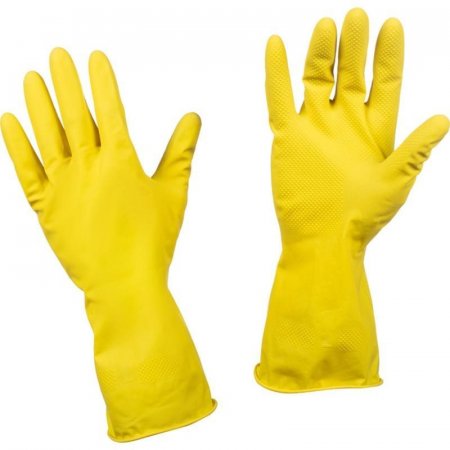 Перчатки латексные желтые (размер 7, S)