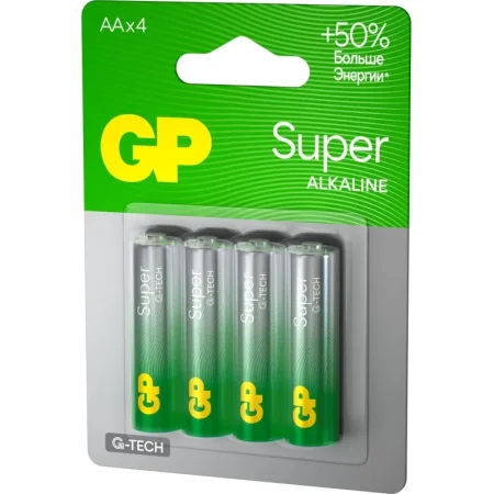 Батарейки GP Super пальчиковые AA LR6 (4 штуки в упаковке)