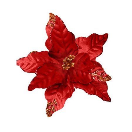 Новогоднее украшение Гранатовый цветок пластик красный (20x26 см)