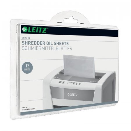 Маслянные салфетки (листы) для уничтожителей документов (шредеров) Leitz (12 штук в упаковке)