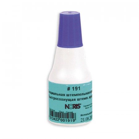Краска штемпельная универсальная Noris 191А, синяя для глянцевой бумаги, металла, пластика (25 мл)