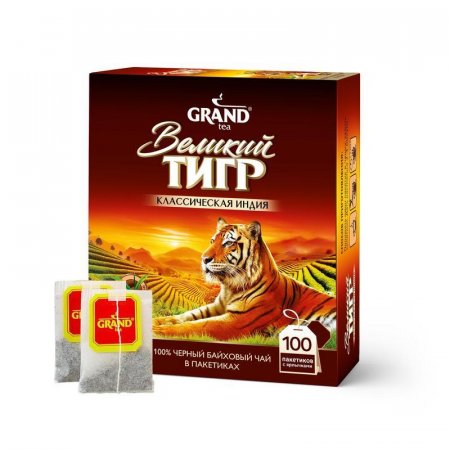 Чай Великий Тигр Отборный черный 100 пакетиков