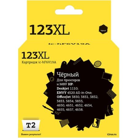 Картридж струйный T2 №123XL IC-HF6V19A для HP черный совместимый