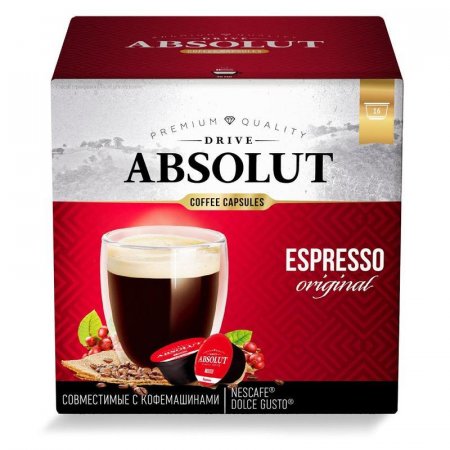 Кофе в капсулах для кофемашин Absolut Drive Espresso Original (16 штук в упаковке)
