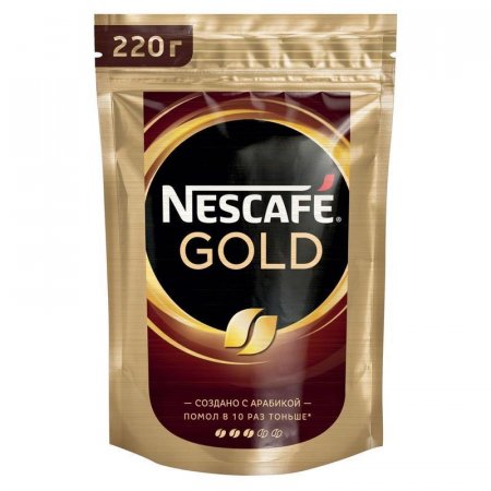 Кофе растворимый Nescafe Gold 220 г (пакет)