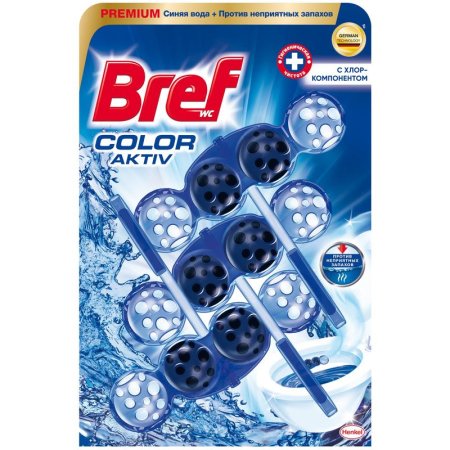 Блок для унитаза Bref хлор-компонент (3 штуки в упаковке)