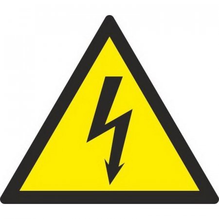 Знак безопасности Опасность поражения электрическим током W08 (150х150 мм, пленка ПВХ, 10 штук в упаковке)