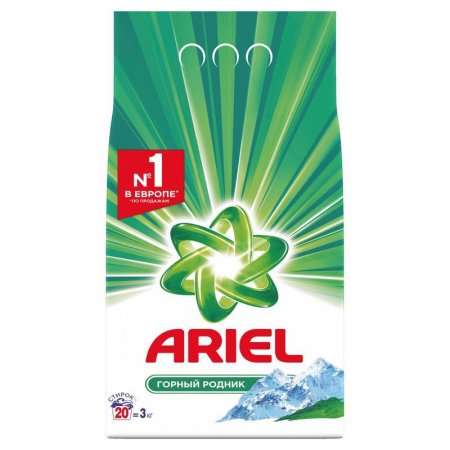 Стиральный порошок Ariel Горный родник для белого белья 3 кг Стиральный порошок Ariel Горный родник для белого белья 3 кг