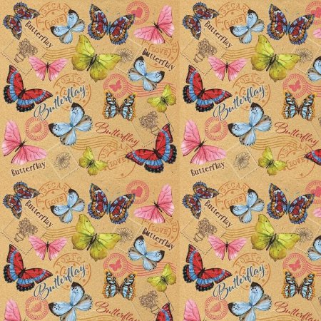 Бумага упаковочная Magic Pack Тропические бабочки разноцветная (70х100  см)
