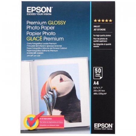 Фотобумага для цветной струйной печати Epson Premium C13S041624 односторонняя (глянцевая, A4, 255 г/м2, 50 листов)