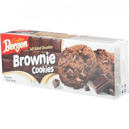Печенье песочное Bergen Брауни с кусочками шоколада 126 г