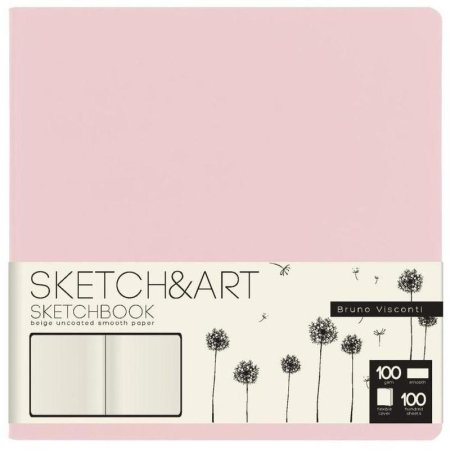 Скетчбук Bruno Visconti Sketch&Art Zefir 145х145 100 листов  (розовый)