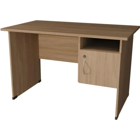 Стол прямой Комус Мебель Well с тумбой (дуб урбан янтарный, 1200х700х750  мм)