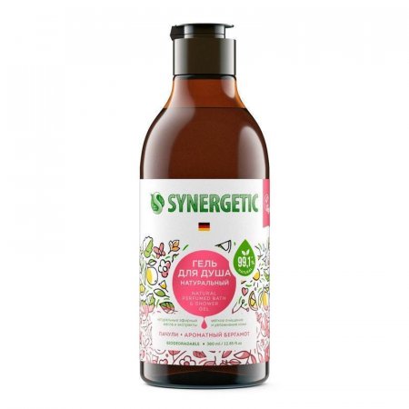 Гель для душа Synergetic Пачули и ароматный бергамот 380 мл