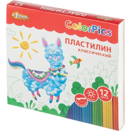 Пластилин №1 School ColorPics 12 цветов 240 г со стеком