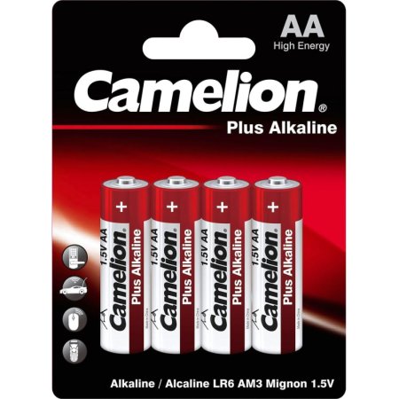Батарейки Camelion Plus Alkaline пальчиковые АА LR6 (4 штуки в упаковке)