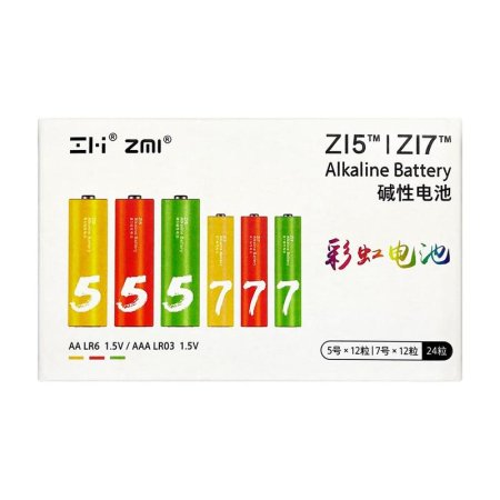 Батарейки Xiaomi ZMI мизинчиковые AAA/пальчиковые AA (12 + 12  штук в упаковке)