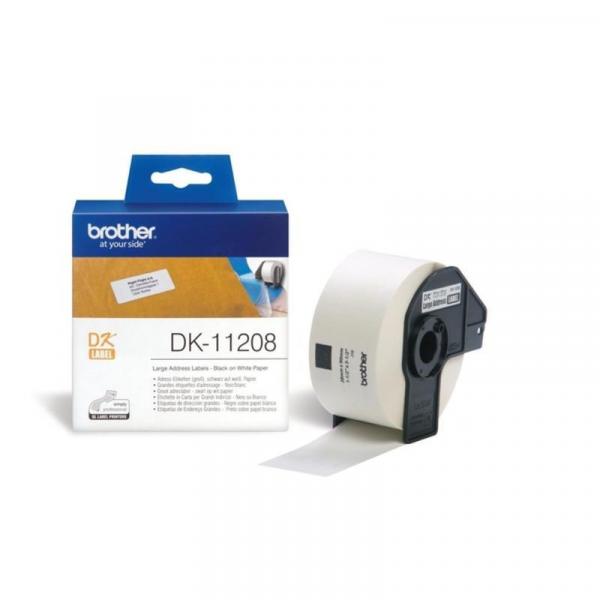 Картридж для принтера этикеток Brother DK11208 (38 мм x 30 м, цвет ленты белый, шрифт черный)