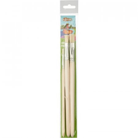 Набор кистей №1 School Шустрики щетина плоская 3 штуки