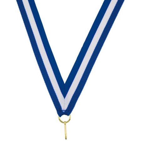 Лента для медалей синяя/белая 24 мм