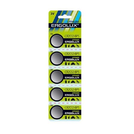 Батарейки Ergolux таблетки CR2032 (5 штук в упаковке)