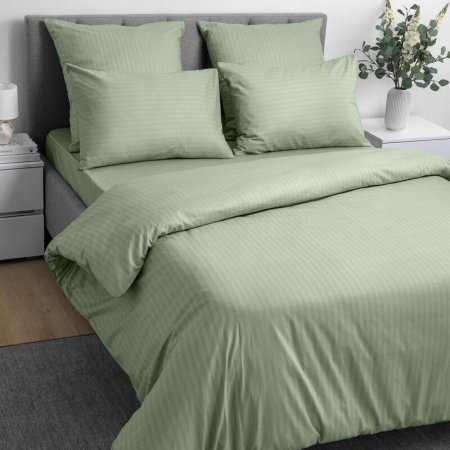 Постельное белье Smoke Green (семейный, 2 наволочки 50х70, поплин)