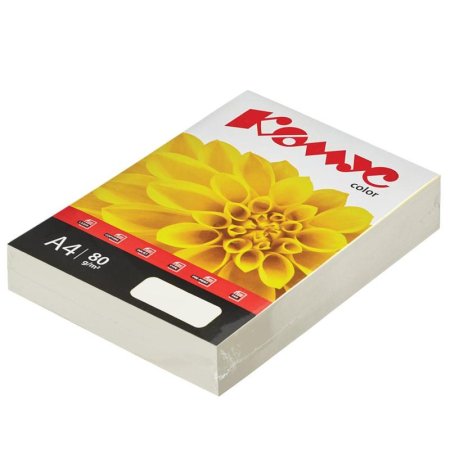Бумага цветная для печати Комус Color слоновая кость пастель (А4, 80 г/кв.м, 500 листов)