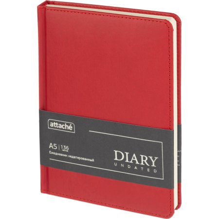 Ежедневник недатированный Attache Classic искусственная кожа тиснение А5  136 листов красный