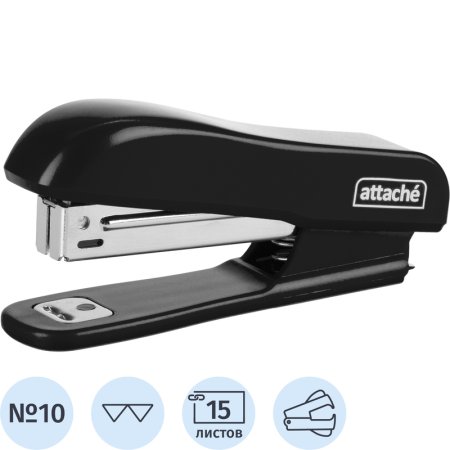 Степлер Attache Compact до 15 листов черный (скобы № 10, с   антистеплером)