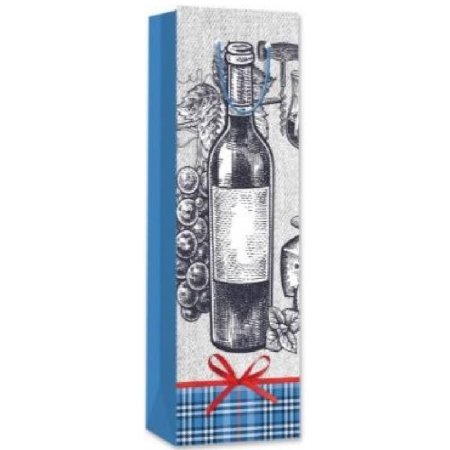 Пакет подарочный ламинированный под бутылку Бутылочка вина (36х12.8х8.4  см)