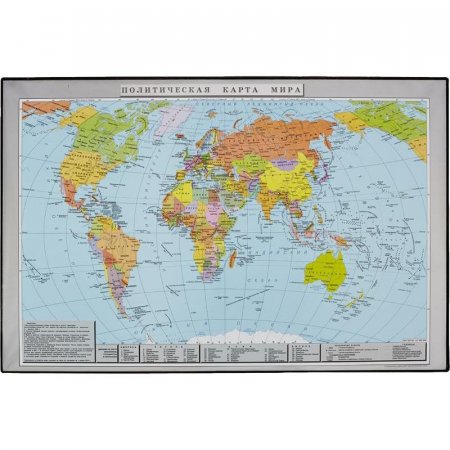 Коврик на стол Attache Политическая карта мира (380x590 мм, цветной, ПВХ)