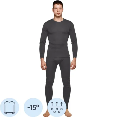 Термофутболка мужская с длинным рукавом Comazo Sport с начёсом серая  (размер 54, рост 182)