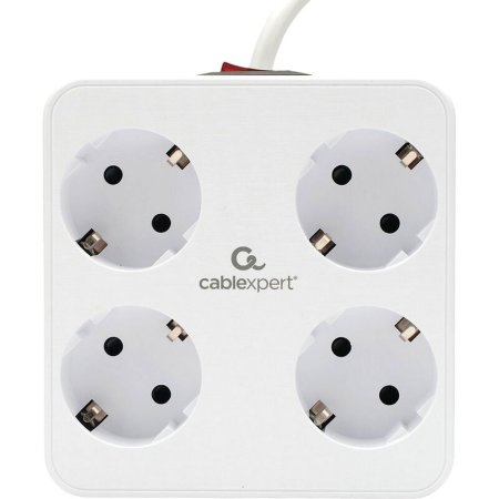 Сетевой фильтр Cablexpert Plate на 4 розетки 2 метра + 2 USB  (PLT-4-C2U2-W-2)