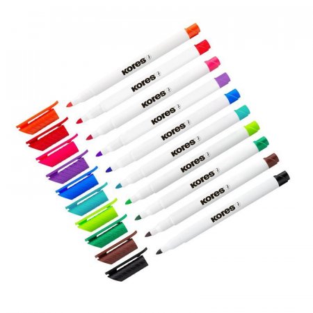 Набор маркеров для белых досок Kores (толщина линии 2 мм, 10 цветов)