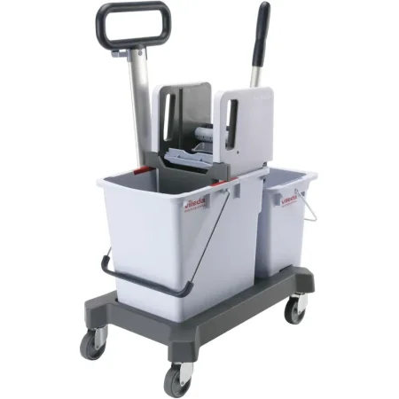 Тележка уборочная Vileda Professional Система КомбиСпид Про двухведерная 1х25 л + 1х10 л  с вертикальным отжимом на платформе с траспортировочной ручкой (арт. производителя 149099)