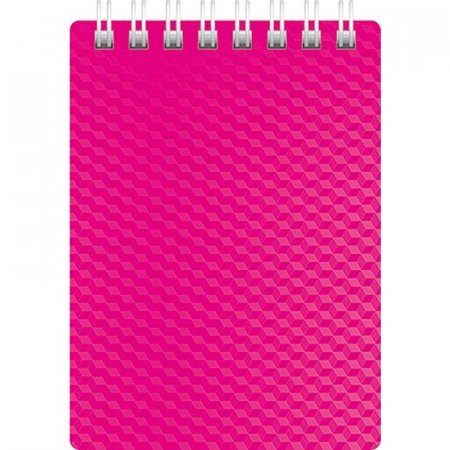 Блокнот Hatber Diamond Neon А7 80 листов розовый в клетку на спирали  (77х110 мм)