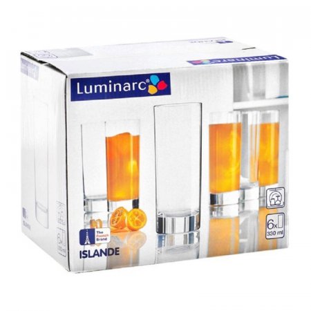 Набор стаканов Luminarc Исландия стеклянные высокие 330 мл 6 штук в упаковке (артикул производителя J0040)