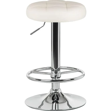 Табурет барный Dobrin Bruno кремовый/хромированный (искусственная  кожа/металл)