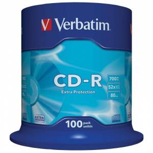 Диск CD-R Verbatim 700 Mb 52x (100 штук в упаковке)