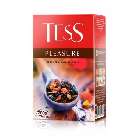 Чай Tess Pleasure черный с шиповником, яблоком и лепестками 200 г
