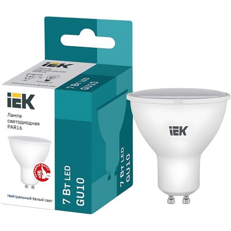 Лампа светодиодная IEK LLE-PAR16-7-230-40-GU10 7 Вт GU10 R 4000 К 700 Лм  (459853)