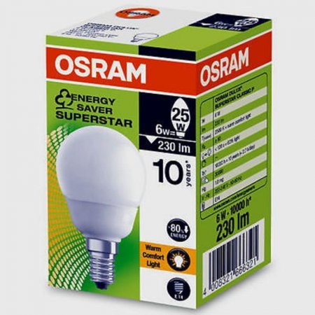Лампа энергосберегающая Osram DSST CL P 9W/827 220-240В E14 (4008321844743)