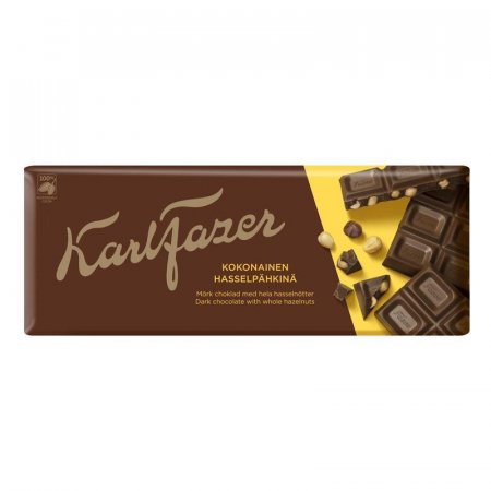Шоколад Karl Fazer темный с цельным фундуком 200 г