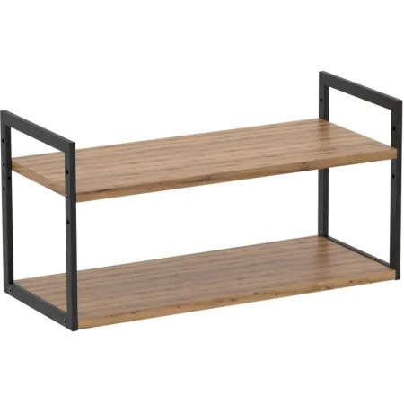 Полка настенная/настольная Комус Онега-6 чёрный муар/дуб вотан  600х250х300 мм