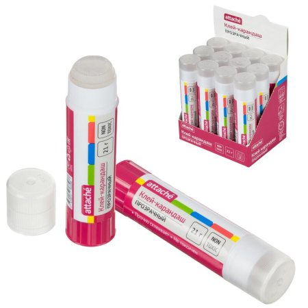 Клей-карандаш Attache 21 г прозрачный