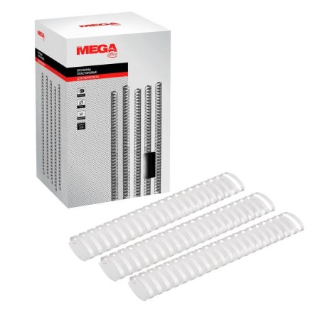 Пружины для переплета пластиковые Promega office 51мм белые 50шт/уп.  (для сшивания 500 листов)